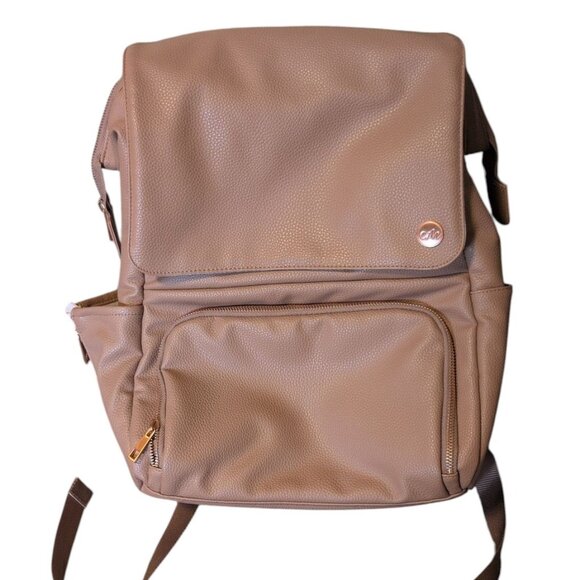 Clevermade Lily Blush Diaper Backpack Rose Gold Hardware in Leather Lots Pockets - Picture 2 of 8